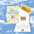Cloud Nine Birthday Music Download Greeting Card w/ Happy Birthday With Cake & Stars